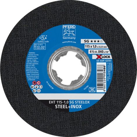 PFERD Disque à tronçonner EHT 115-1,0 SG STEELOX/X-LOCK 25 pièces (1/4)