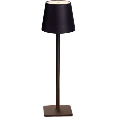 Lampe de Table Rechargeable et Sans Fil avec Contrôle Tactile, Utilisable également comme Lampe d'Extérieur, 2700 K, Hauteur 38 cm, Couleur Noir (1/5)