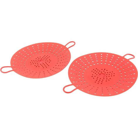 Lot de 2 paniers vapeur pour autocuiseur, compatibles micro-ondes, rouges (1/4)