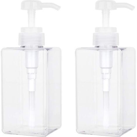Aiperq 450-ml-Seifenspender, 2er-Pack leere Kunststoff-Pumpflaschen für Küche und Bad – Transparent (1/5)