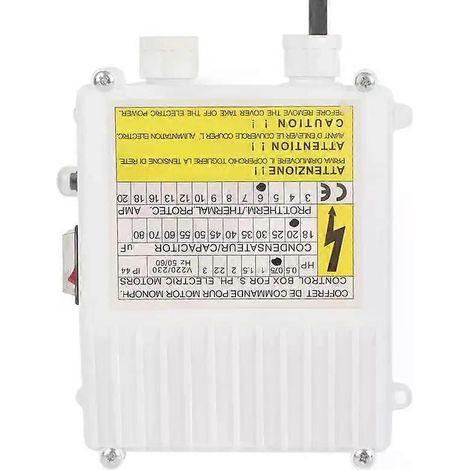 Boîtier de commande ABS avec disjoncteur de protection thermique intégré pour pompes d'aspiration domestiques submersibles de puits profonds (1/5)