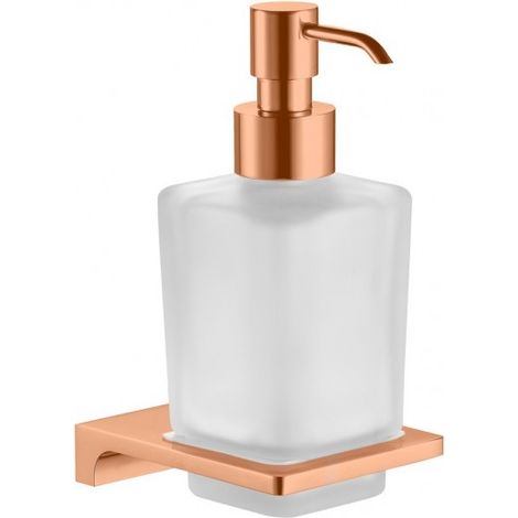 Distributeur de savon mural NIL en verre et laiton rose gold brossé 200 ml