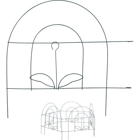 20x Pareti per Recinzione da Giardino, per Cortile, Recinto Decorativo, Metallo, Design Antico, 34,5 x 980 cm, Verde