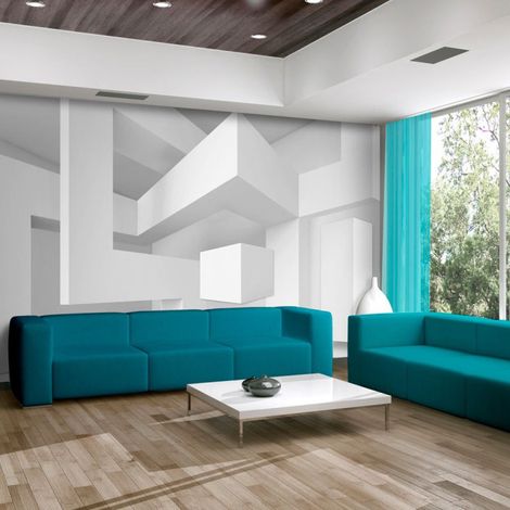 Papier Peint "White Geometry" 280 x 400 cm (1/2)