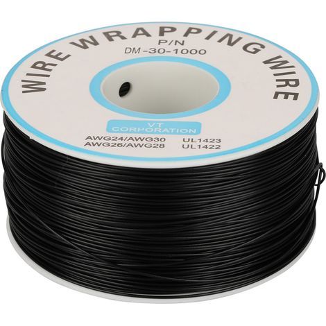 1 Rolle Single Copon Tire 30AWG Kabel 0,25mm Kerndurchmesser (schwarz) (1/5)
