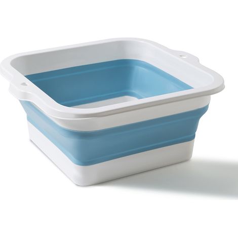 Großes, faltbares Fußbadbecken aus umweltfreundlichem Silikon für Zuhause und unterwegs, blau (1/5)