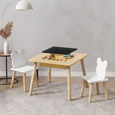 Ensemble table et chaises enfant madeira e Branco 60 x 60 x 44 cm (1/5)