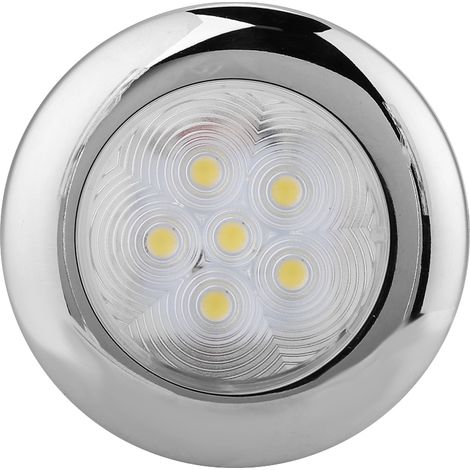 Plafonnier LED 6 lampes pour bateau yacht marine, 12V DC, acier inoxydable blanc, éclairage intérieur de navire (1/5)
