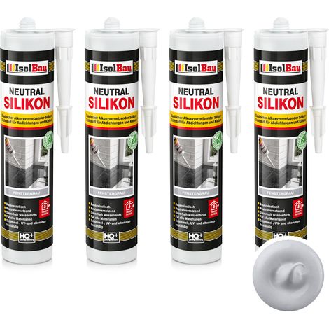 IsolBau Neutral Silicone Gris Claro Neutralsilikon 4 x 300ml (1/5)