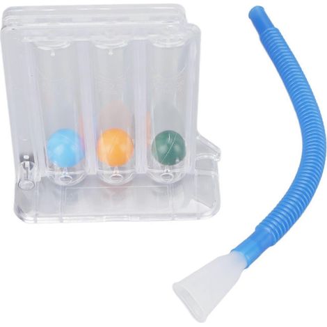 Entraîneur respiratoire avec balle à souffler, 3 balles colorées, filtre de sol, appareil d'entraînement de la capacité pulmonaire YMMR (1/5)