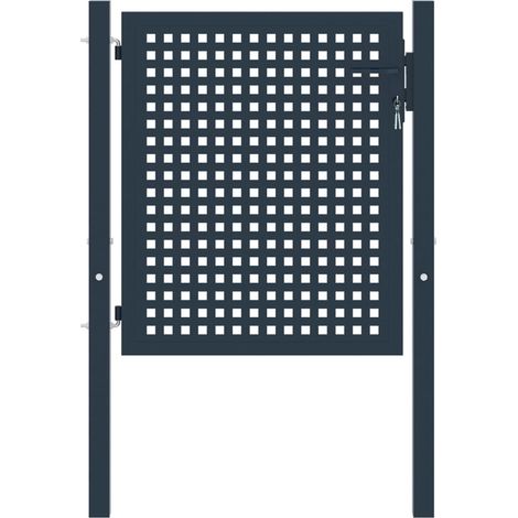 Portail de clôture anthracite, 102 x 75 cm, acier