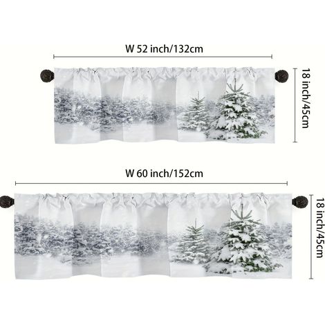 Rideaux de Noël 2026, tissu décoratif imprimé numérique pour chambre et salon, fond décoratif pour les fêtes - 45 x 180 cm - CL-4