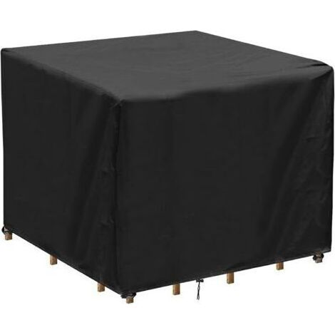 Housse Table de Jardin Carrée, Bache Salon de Jardin Imperméable, Anti-UV,Oxford Tissu Housse de Table Chaise Meubles de Jardin Extérieure (90x90x90cm) (1/5)