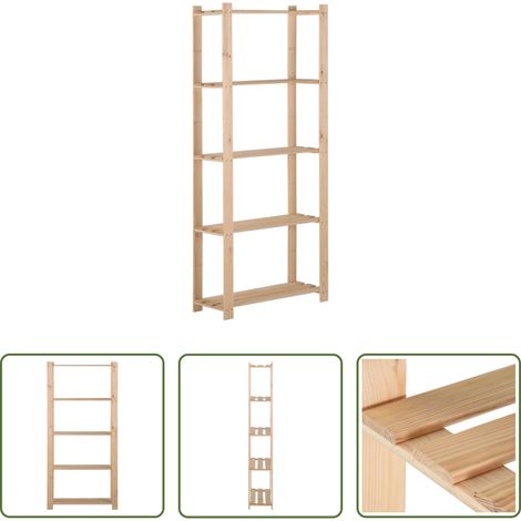 vidaXL Rangement commercial - Étagère de stockage 5 niveaux 80x28,5x170 cm Bois de pin massif (1/5)