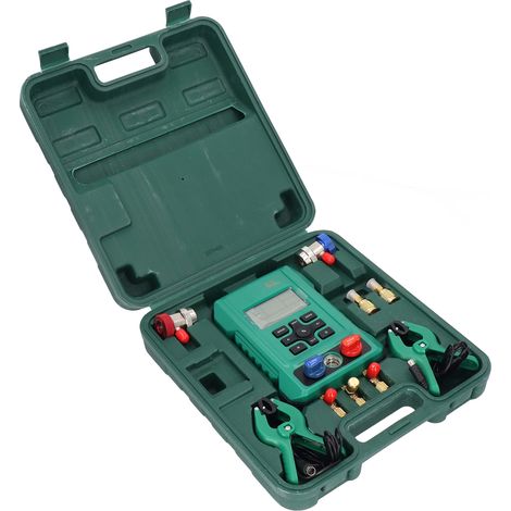 Digitalanzeige-Manometer-Set, rutschfest, stoßdämpfend, Kältemittel-Vakuummanometer (1/5)