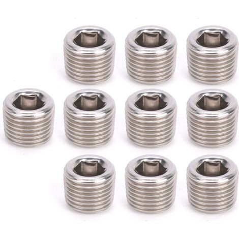 10 pièces Bouchon Hexagonal Mâle BSPP 3/8 Pouce en Acier Inoxydable 304 (1/5)