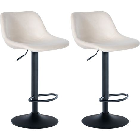 2er Set Barhocker Loft creme Samt