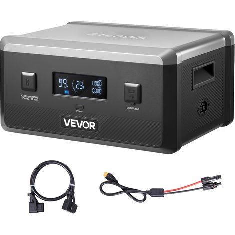 Batterie d'Extension pour Station Électrique Portable 2160 Wh Batterie Supplémentaire pour Générateur Solaire LiFePO4 pour Camping, Voitures, Activités Plein Air, Urgences, avec 3 Ports Sortie (1/5)