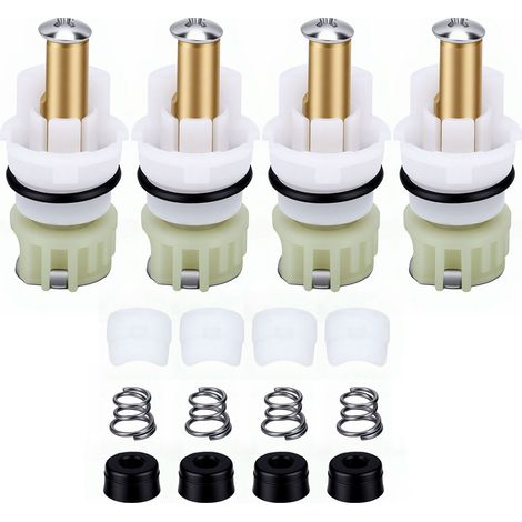 Ensemble de tiges de robinet de remplacement, pour robinets Delta à deux poignées, cartouches de Valve, sièges, ressorts et butées, blanc, RP25513, 4 ensembles (1/5)