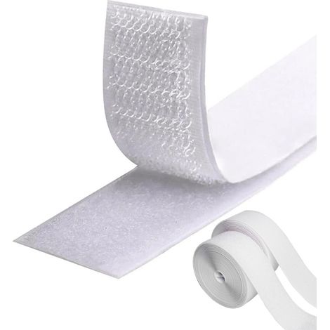 Rouleau de ruban auto-agrippant, support adhésif, pour couture, bricolage, 2,5 cm x 500 cm, blanc (1/5)