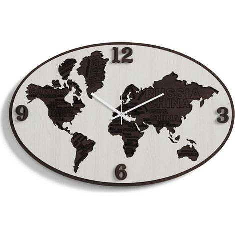 Orologio da parete in legno laminato PLANISFERO2 70x45 cm RSN (1/2)