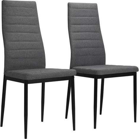 Lot de 2 Chaises de salle à manger - Chaises à manger - Chaise de Bureau, Salon et de Cuisine gris clair tissu VSGS972983 (1/5)