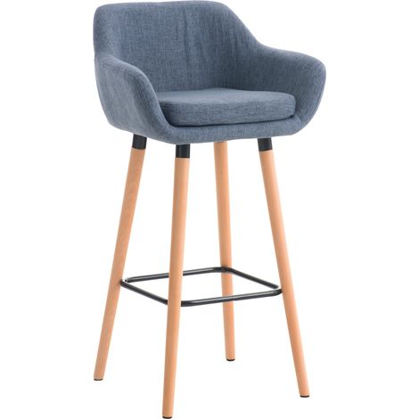 Tabouret de bar Grant en tissu Bleu (1/5)