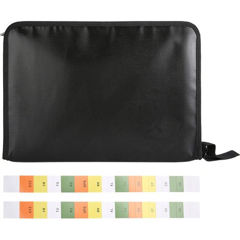 12 Pochettes imperméables et ignifuges pour documents, organisateur de fichiers pour école et bureau, pages intérieures transparentes (1/5)