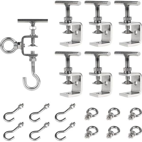 6-Piece Stainless Steel C-Clamps, 30mm, Heavy-Duty C-Clamp Mounting Brackets, Super C Clamps, 0-25mm Adjustable Jaw Openings for Woodworking, Welding, and Joinery (1/5)