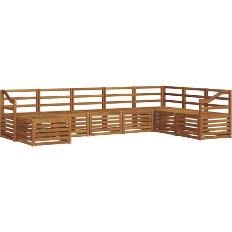 Outdoor-Sofagarnitur 8 pcs Natur Massivholz Akazie vidaXL