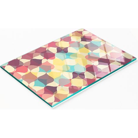 Tabla de cocina de vidrio templado con figuras geométricas gráficas 80x52 cm (1/5)