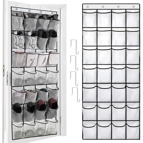 Porte Chaussures Suspendu,Rangement Chaussures Porte,28 Poches Rangement Chaussures Suspendu,Rangement Chaussure à Auspendre,Suspension Multifonction (1/5)