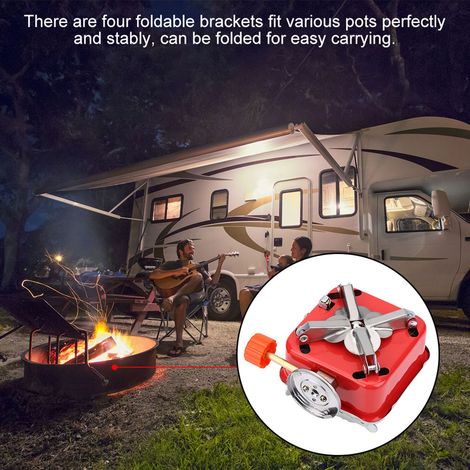 Réchaud à gaz portable mini pliable en métal pour camping et pique-nique (1/5)