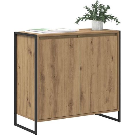 Meuble d'Entrée en Chêne Massif, 79 x 36 x 75 cm – Console de Couloir avec Rangement, Design Scandinave Moderne pour Salon et Entrée (1/5)