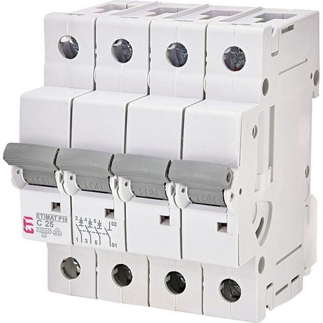 ETI Disjoncteur de protection de circuit ETIMAT P10 3-pôles N, 10kA, C25, REG