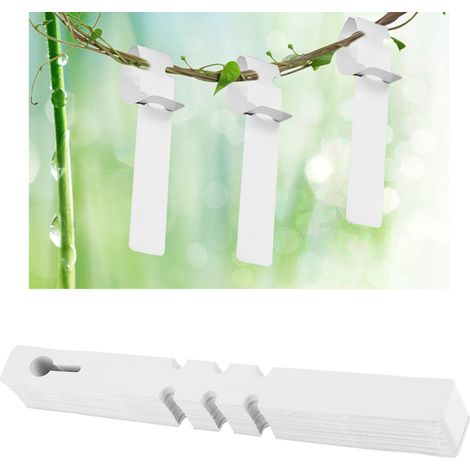 100 étiquettes de jardin en plastique pour plantes, marqueurs de jardin blancs, décorations de pelouse (1/5)