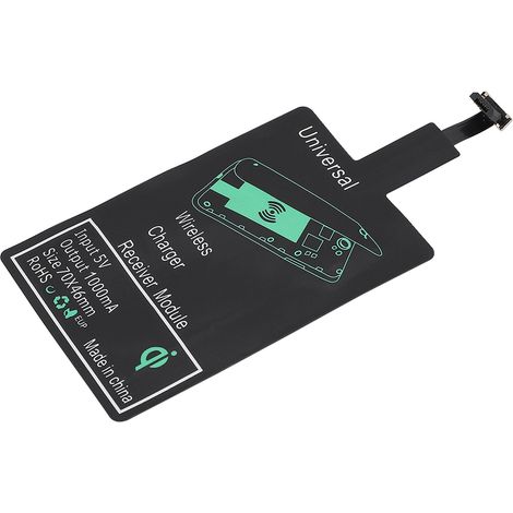Récepteur de chargeur sans fil avec courant de charge de 1000 mA et taux de conversion supérieur à 70 % - Micro USB (1/5)