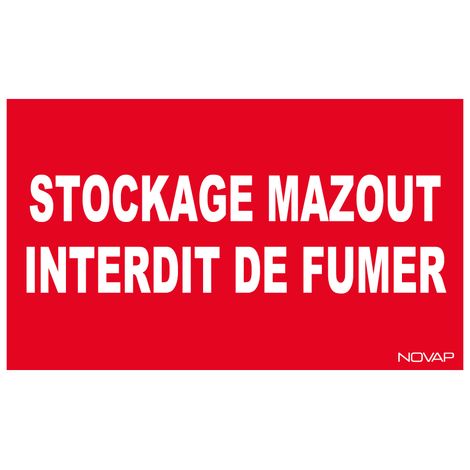 Panneau Stock mazout interdit de fumer - Rigide 330x200mm - 4160542