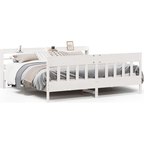 Maison Exclusive - Giroletto senza Materasso Bianco 200x200 cm Legno Massello Pino