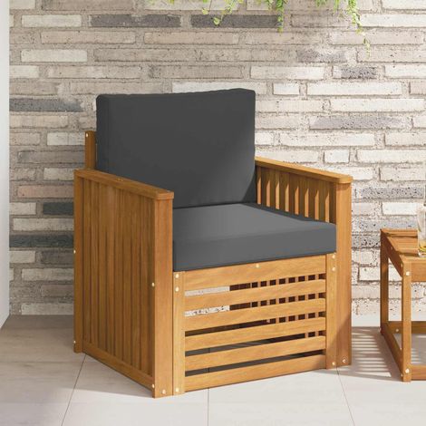 Outdoor-Sofagarnitur Massives Akazienholz und Polyester Natur