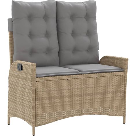 Maison Exclusive - Gartenbank Verstellbar mit Kissen Beige Poly R