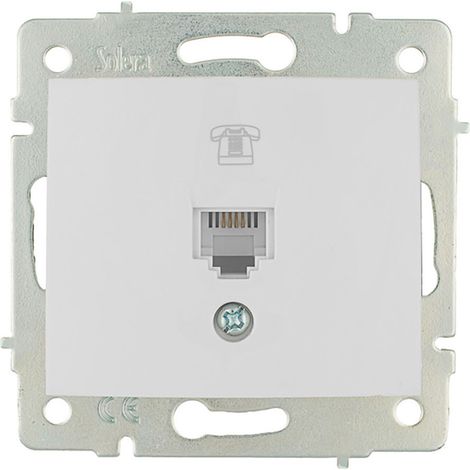 Prise téléphonique RJ11 encastrée, 83x81mm Solera E3/42965 (1/3)