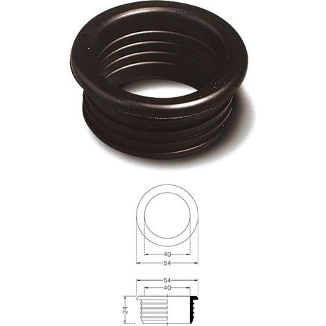 Morsetto gomma nera per curve tecniche mm.46, canotti mm.40 197000GN