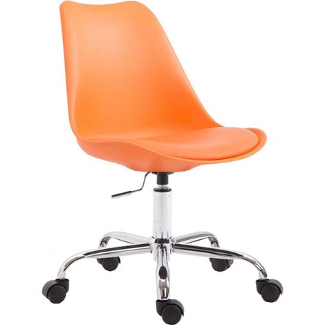 Chaise de bureau tabouret à roulette hauteur réglable orange TABO10023