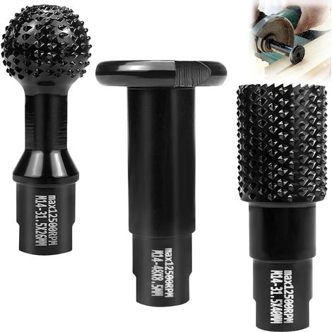 Ball End Mill for Angle Grinder, M14, 115/125 mm, Woodworking Tool with Rasp Disc (3 Piece Set 115/125 mm) (1/5)