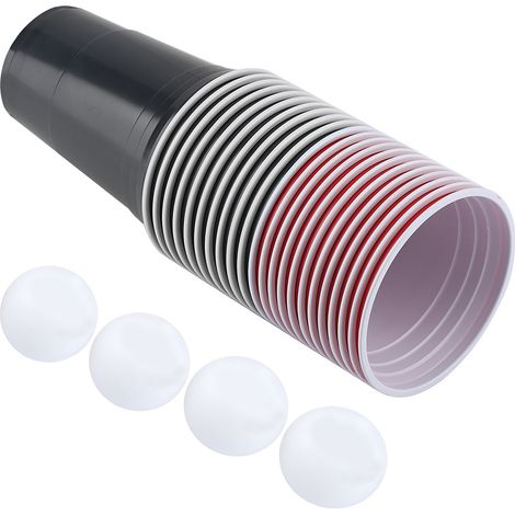 Set mit 22 roten und schwarzen Beer-Pong-Bechern, Trinkspiel mit 4 Tischtennisbällen, komplettes Party-Set für den Abend. (1/5)