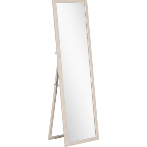 CHICFURN Espejo de pie rectangular 160 x 50 cm de vidrio templado blanco, sin montaje (1/5)