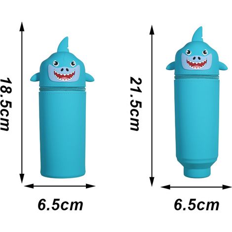 Boîte à crayons porte-stylo requin cadeau mignon articles mignons boîte à crayons dessin animé enfants tube à stylo en silicone mignon petit animal forme porte-stylo rangement à crayons (1/5)