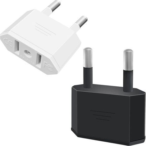 2 Adaptateurs Prise USA vers EU, Compact pour Voyage, Conversion Fiable US en France Allemagne, Idéal Appareils électriques/p (1/5)