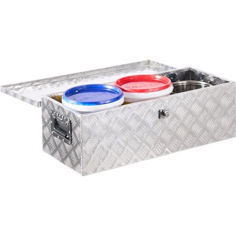 Coffre à outils en aluminium robuste avec poignées et serrure pour camion remorque ou camping-car dimensions 762 x 330 x 243 mm argent (1/5)